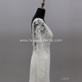 Luxury Long Sleeve Mermaid Pearls Beaded Saudi Arabia Bridal mermaid deep v wedding dresses with sleeves